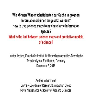 How to use science maps to navigate large information spaces? What is the lin...