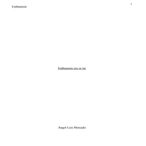 Euthanasia yes or no