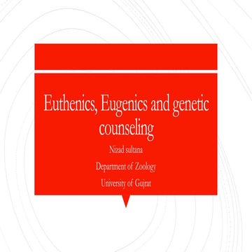 Euthenics eugenics and genetic counselling