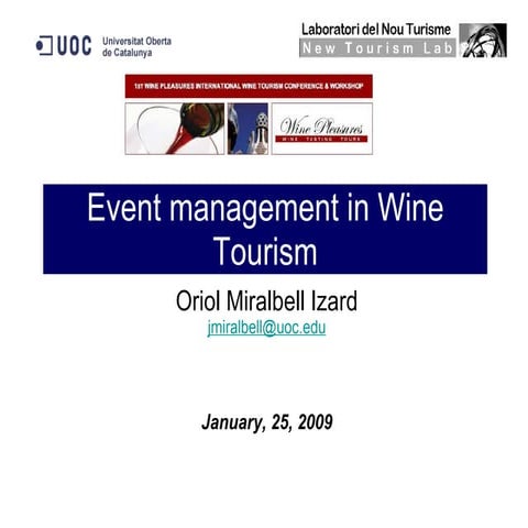 Event Management in Wine Tourism