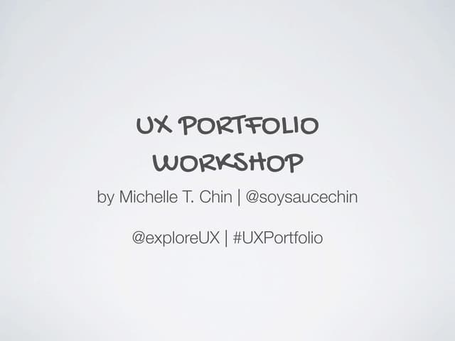 UX Portfolio Workshop for exploreUX