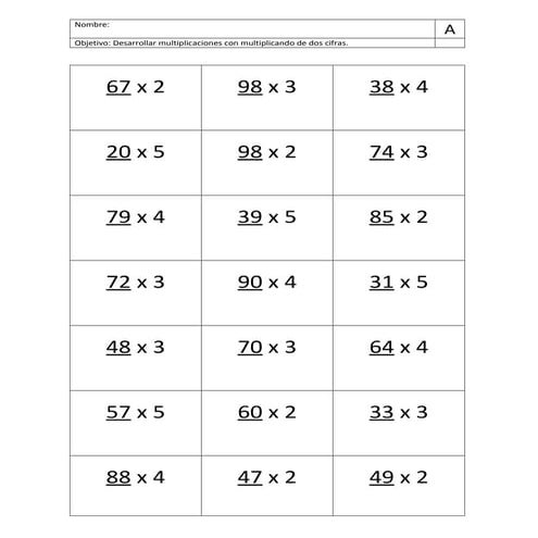 Ev.multiplicaciones con dos digitos enmultiplicando