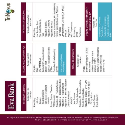 EvaBank Compliance Seminar