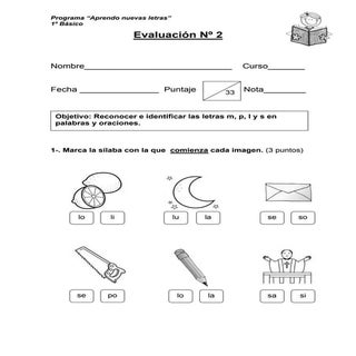 Evaluación m, p, l y s