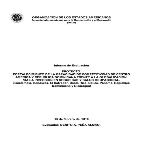 Fortalecimiento de la capacidad de competitividad de Centro América y Repúbli...