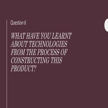 Evaluation question 6