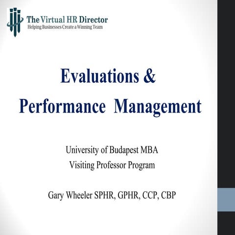 Evaluations & Performance Management 5 9-15