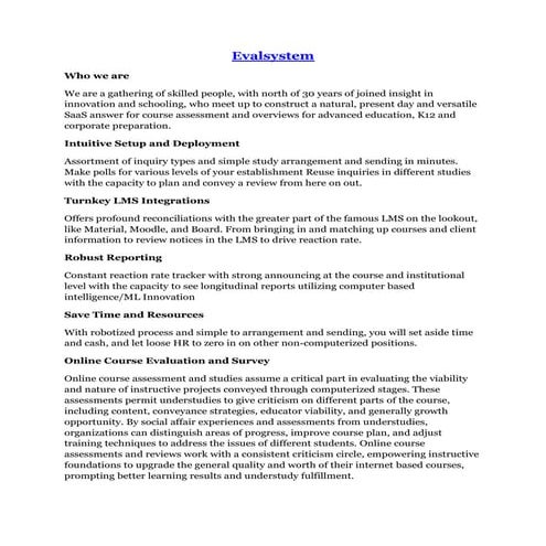 course by course evaluation