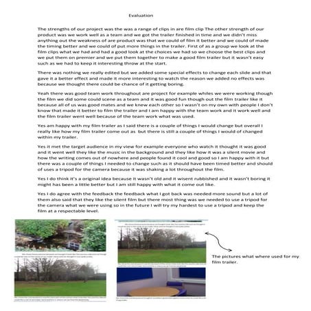 Evaltion of my film trailer 2