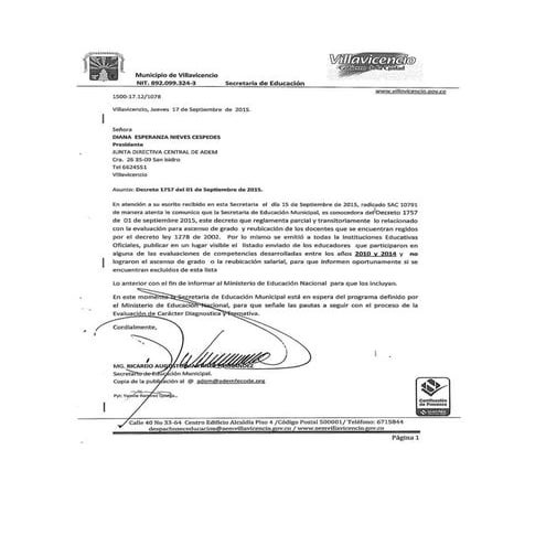 Evaluación 1278 listados Villavicencio