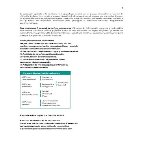 Evaluación concepto tipología