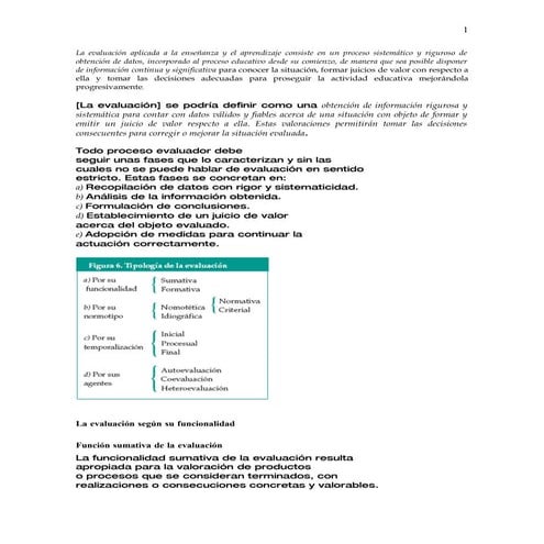 Evaluación concepto tipología