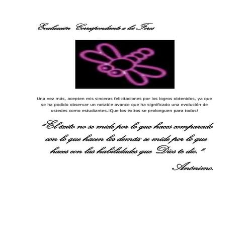 Evaluación correspondiente a los foros