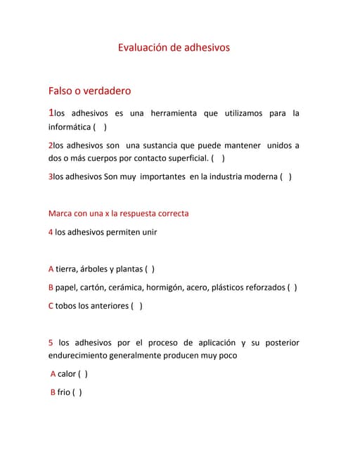 EvaluacióN De Adhesivos