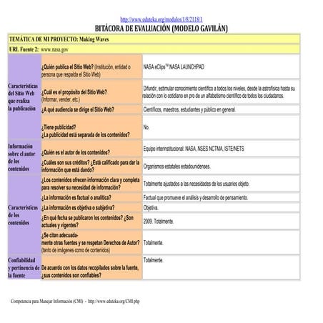Evaluación de fuentes 2 • nasa