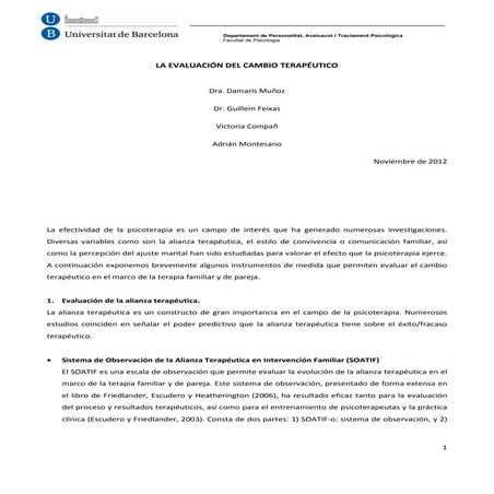 Evaluación del cambio terapéutico 