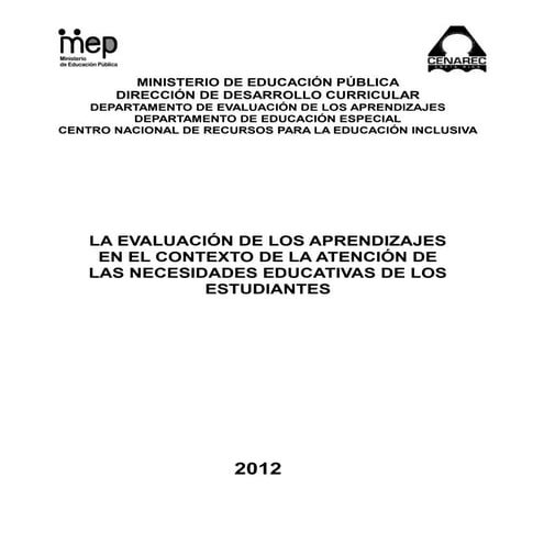 Evaluación de los aprendizajes en el contexto de las necesidades educativas 2...