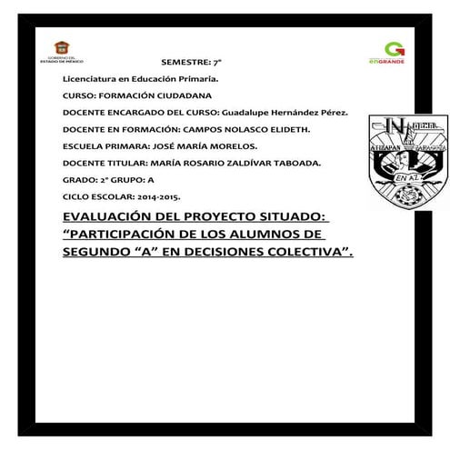 Evaluación del proyecto situado