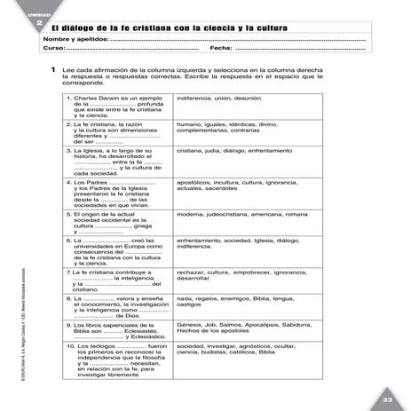 Evaluación del tema