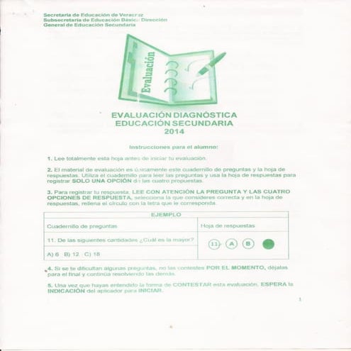 Evaluación Diagnostica (Nuevo Ingreso)