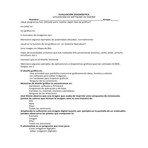 Evaluación diagnóstica