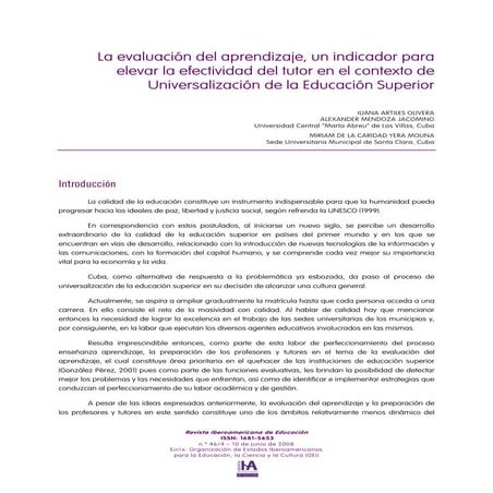 Evaluaciòn en la educaciòn superior