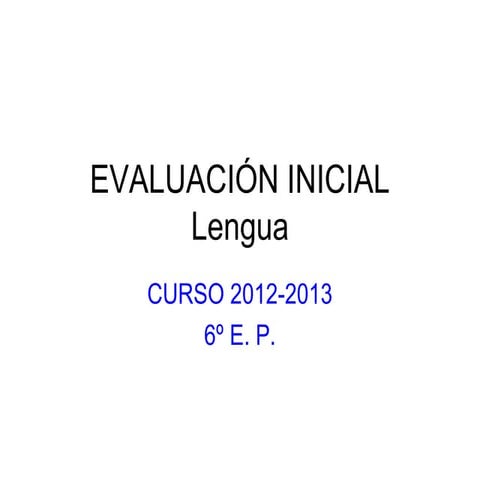 Evaluación inicial lengua