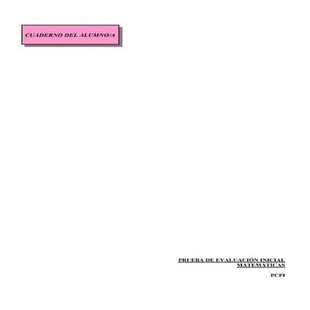 Evaluacin inicial matemticas
