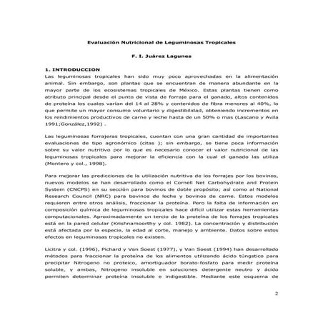 Evaluaci¢n nutricional de leguminosas tropicales