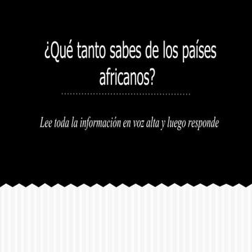 Evaluación países de áfrica