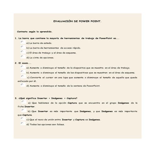 Evaluación de power point