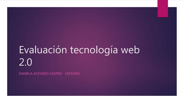 Evaluación tecnología web 2