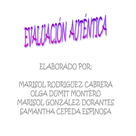 Evaluacion autentica