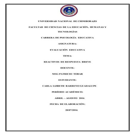 Evaluacion breve