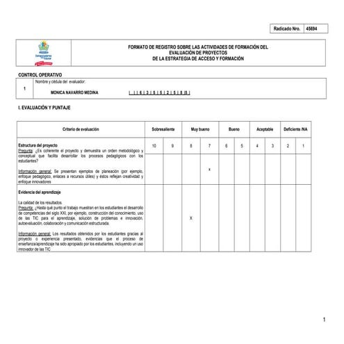 Evaluacion coordinadores proyecto