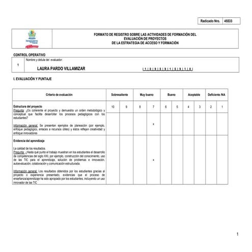 Evaluacion coordinadores proyecto