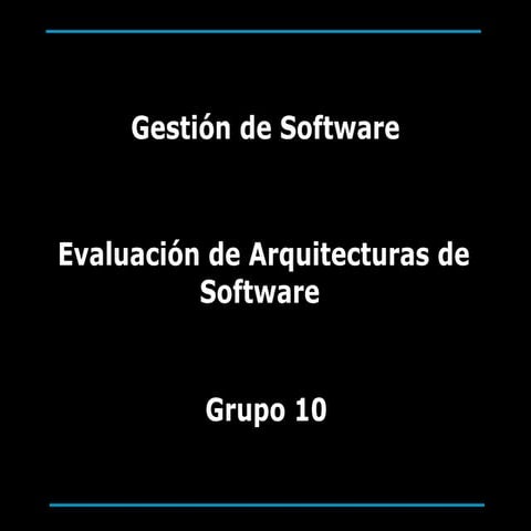 Evaluacion de arquitecturas
