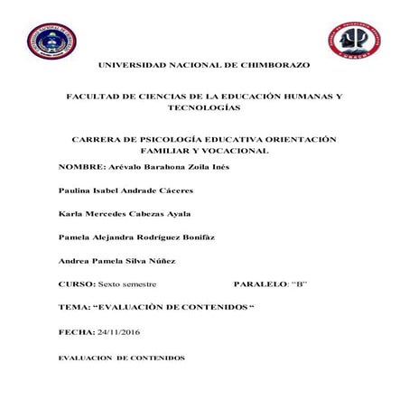 Evaluacion de contenidos