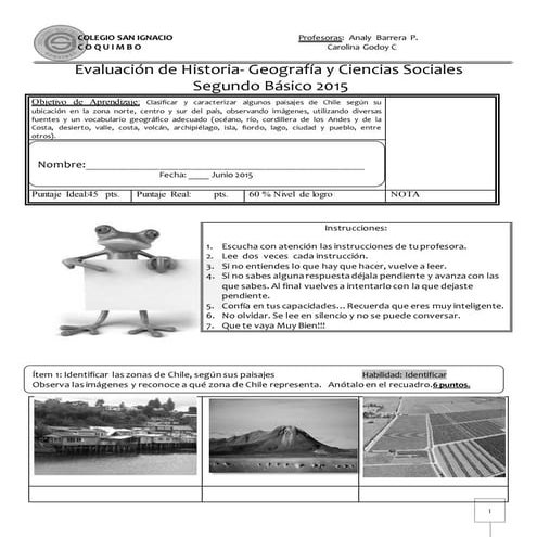 Evaluacion de geografia zonas de chile junio
