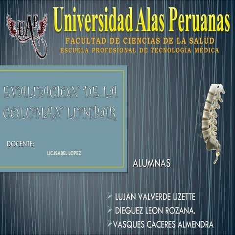 Evaluacion de la columan lumbar