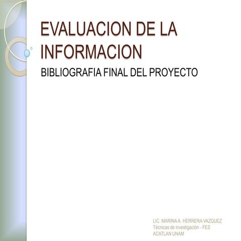 Evaluacion de la informacion