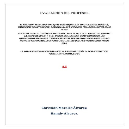 Evaluacion del profesor