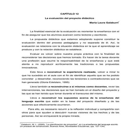 Evaluacion del proyecto didactico