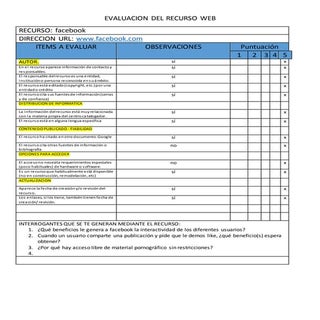Evaluacion del recurso web 