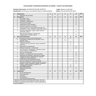 Evaluacion del taller respeto