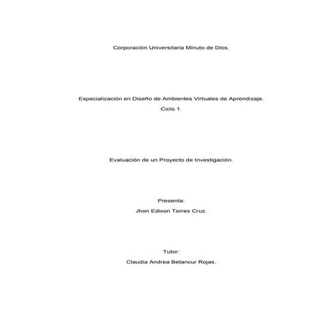 Evaluacion de un proyecto