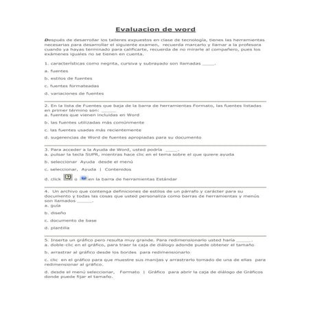 Evaluacion de word