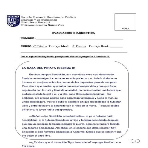 Evaluacion diagnostica