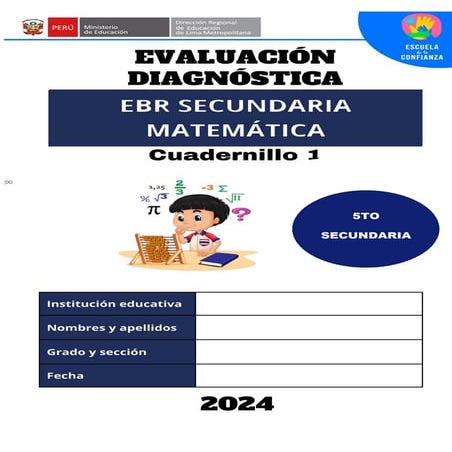 Evaluacion Diagnostica Matematica 5to  C1 Secundaria Ccesa007.pdf