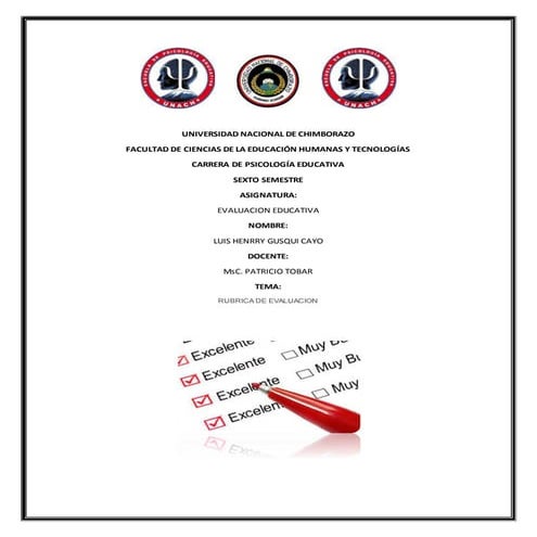 Rúbrica de evaluación